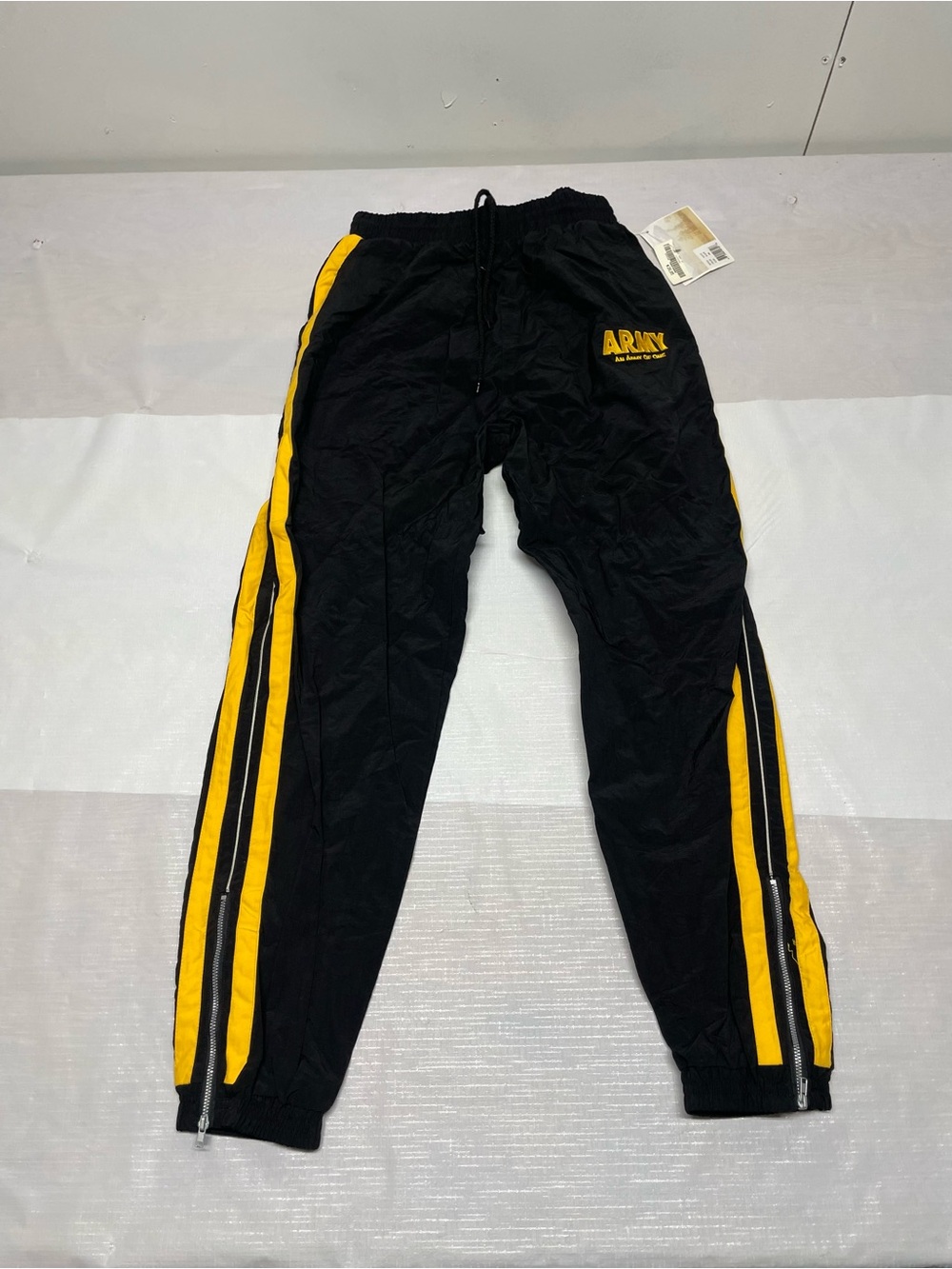 U.S. Army Branded Black & Yellow Track Joggers Sz:Small